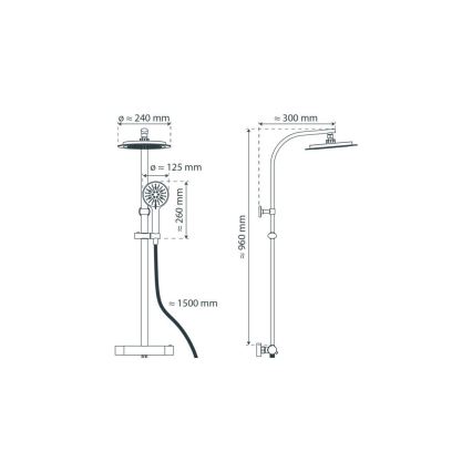 Schütte 60046 - Set doccia con miscelatore termostatico MADURA FRESH, cromato lucido