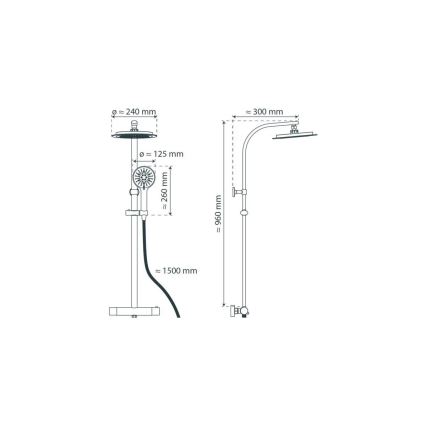 Schütte 60076 - Set doccia con miscelatore termostatico MADURA FRESH nero