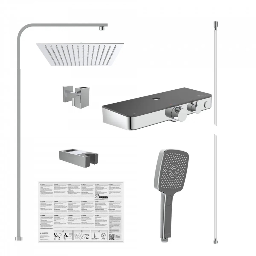 Schütte 60531 - Ensemble de douche avec mitigeur thermostatique OCEAN chrome brillant/anthracite