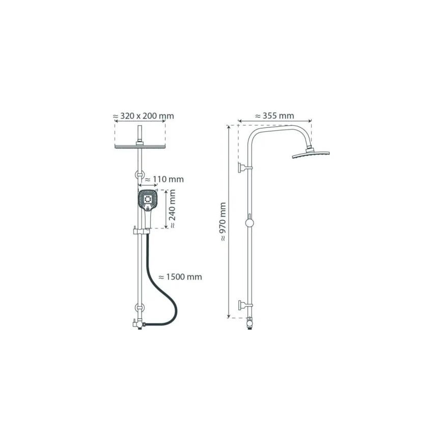 Schütte 60660 - Set doccia MALLORCA cromo lucido