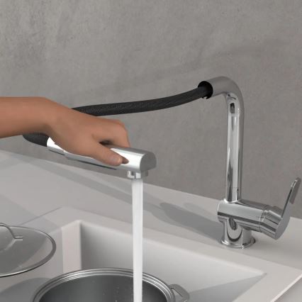 Schütte 79700 - Mitigeur d'évier LONDON avec douchette extractible, chrome brillant