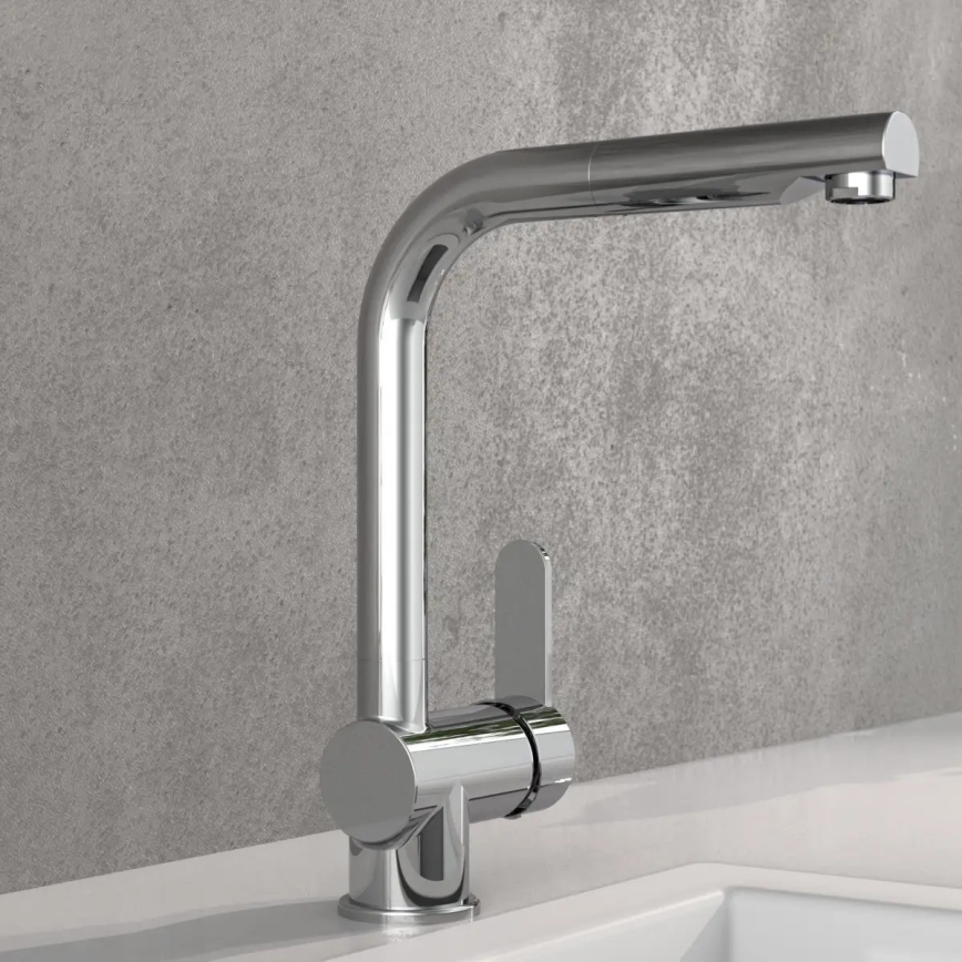 Schütte 79700 - Rubinetto da cucina con doccetta estraibile LONDON, cromo lucido