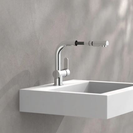 Schütte 79710 - Rubinetto per lavello LONDON con doccetta estraibile, finitura cromata lucida