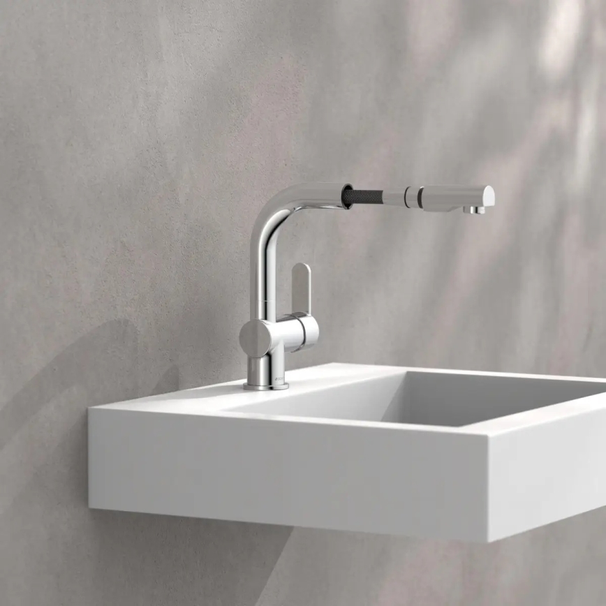 Schütte 79710 - Rubinetto per lavello LONDON con doccetta estraibile, finitura cromata lucida