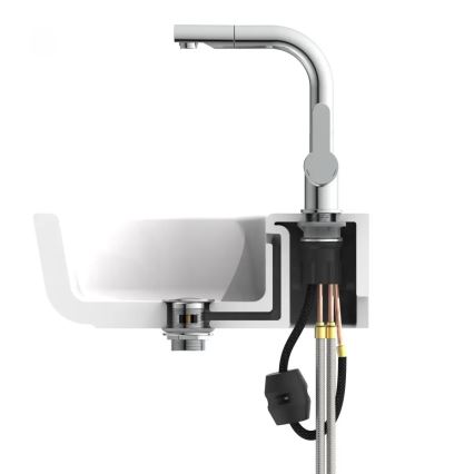 Schütte 79710 - Rubinetto per lavello LONDON con doccetta estraibile, finitura cromata lucida