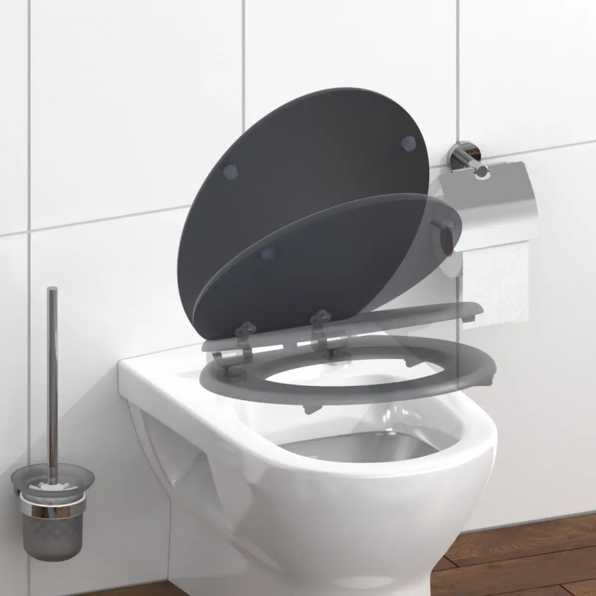 Schütte 80104 - Sedile per WC SPIRIT Antracite con chiusura SoftClose in MDF