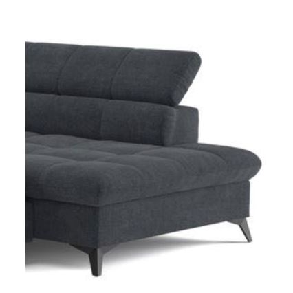 Ecksofa zum Ausziehen in L-Form MARANO links, schwarz