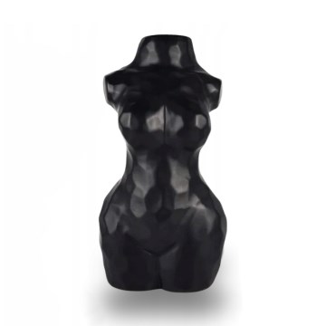 Schwarze Keramikvase, 30 cm