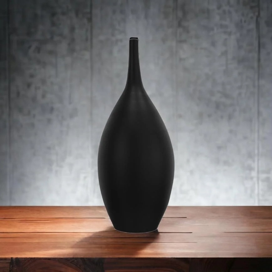 Schwarze Keramikvase, 47 cm