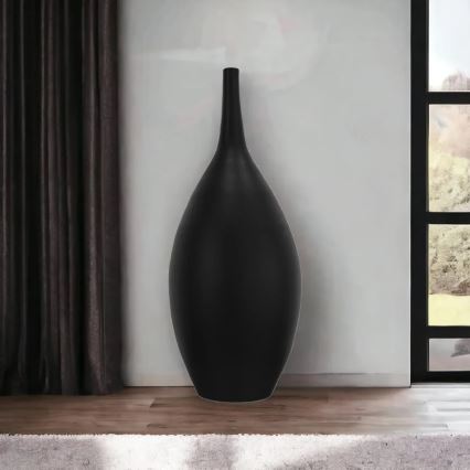 Schwarze Keramikvase, 47 cm