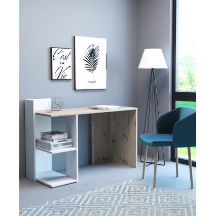 Scrivania MARLO in rovere Artisan/bianco