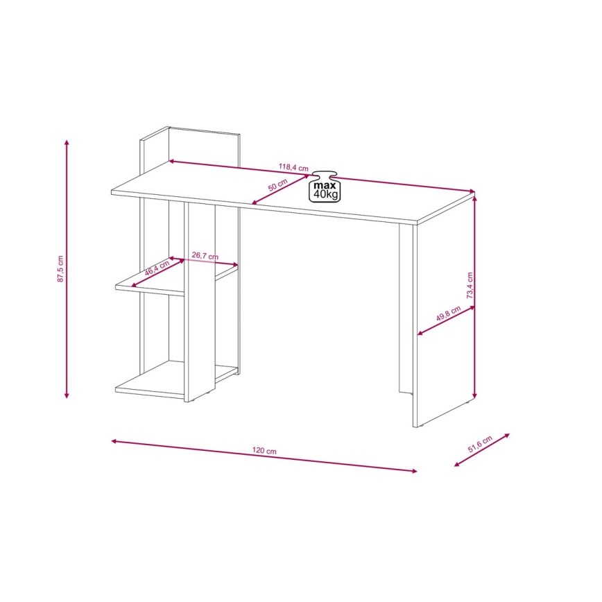 Scrivania MARLO in rovere Artisan/bianco