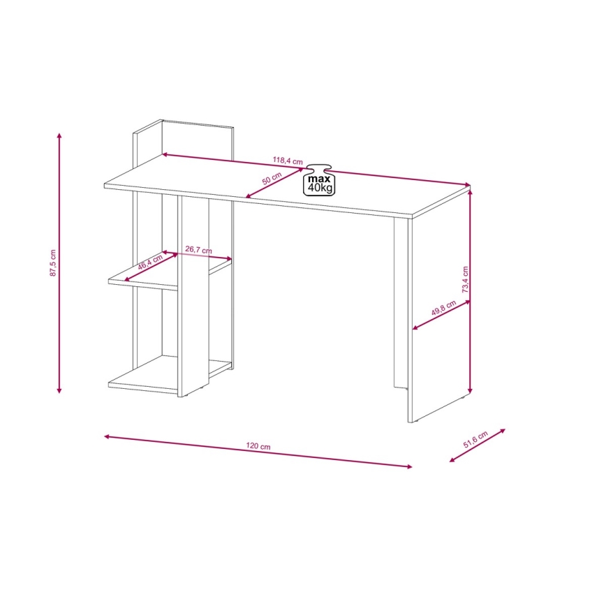 Scrivania MARLO rovere artisan/antracite