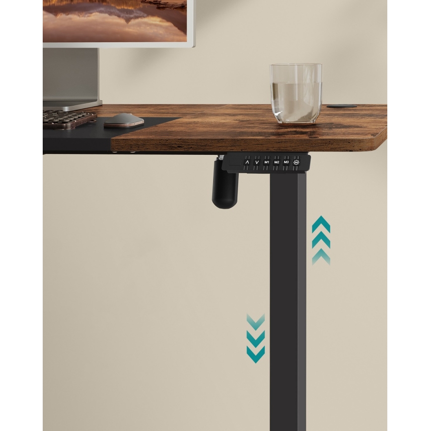 Scrivania regolabile in altezza SOLEA-X marrone/nero