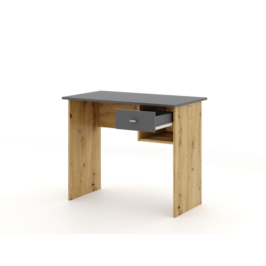 Scrivania RICO rovere artisan/grigio