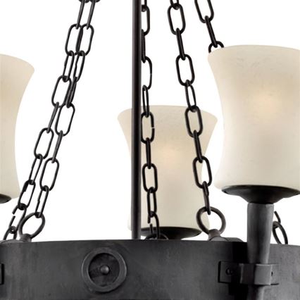 Searchlight - Lustre suspendu sur chaîne CARTWHEEL 5xE27/60W/230V noir