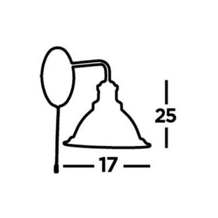 Searchlight - Applique murale BISTRO 1xE27/60W/230V laiton
