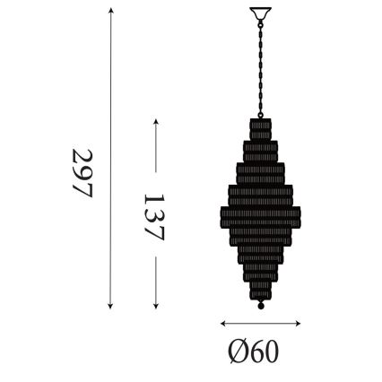 Searchlight - Lampadario a catena EMPIRE 13xE14/60W/230V
