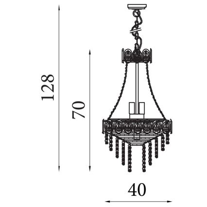 Searchlight - Lampadario a catena LOUIS PHILLIPE 6xE14/60W/230V