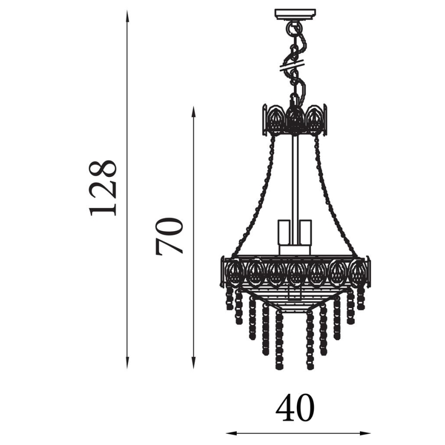 Searchlight - Lampadario a catena LOUIS PHILLIPE 6xE14/60W/230V