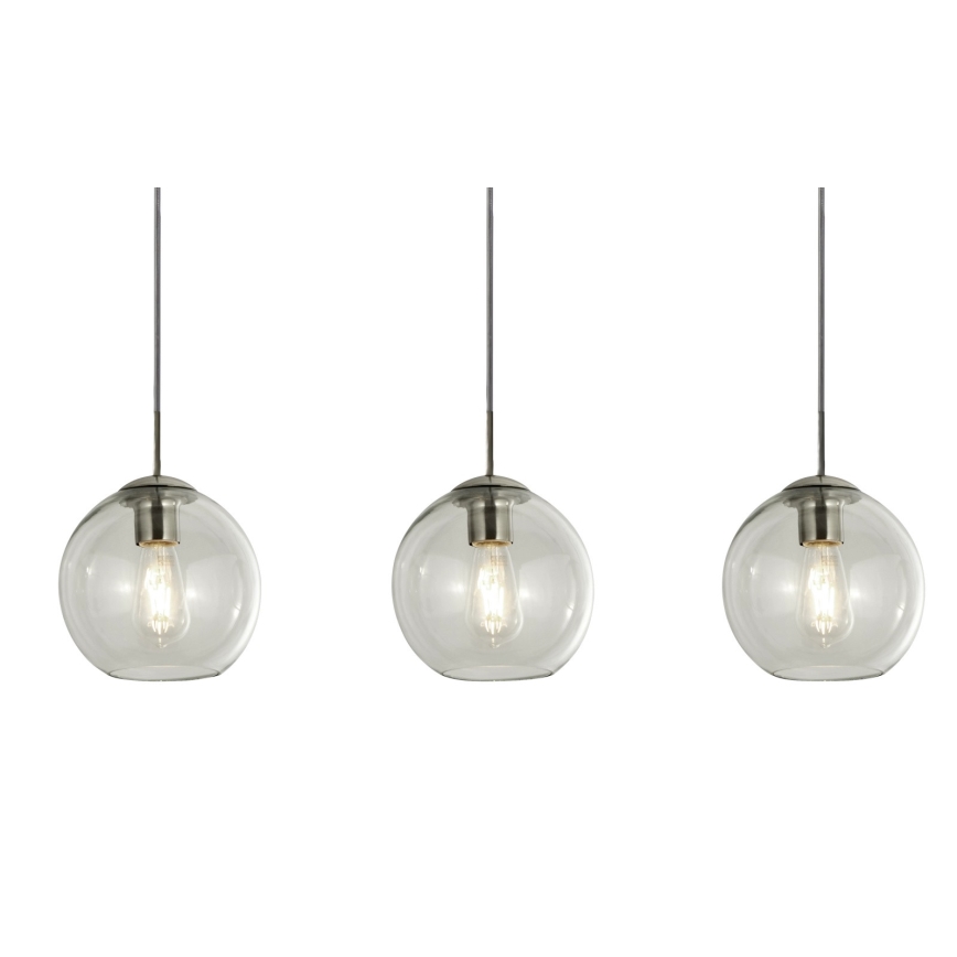 Searchlight - Lampadario a sospensione con filo PENDANT 3xE27/40W/230V cromo opaco