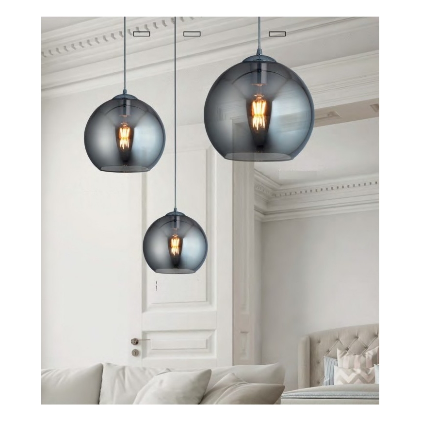 Searchlight - Lampadario a sospensione con filo BALL 1xE27/60W/230V nero