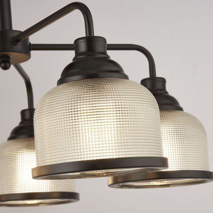 Searchlight - Lampadario a sospensione con catena BISTRO 5xE27/60W/230V nero