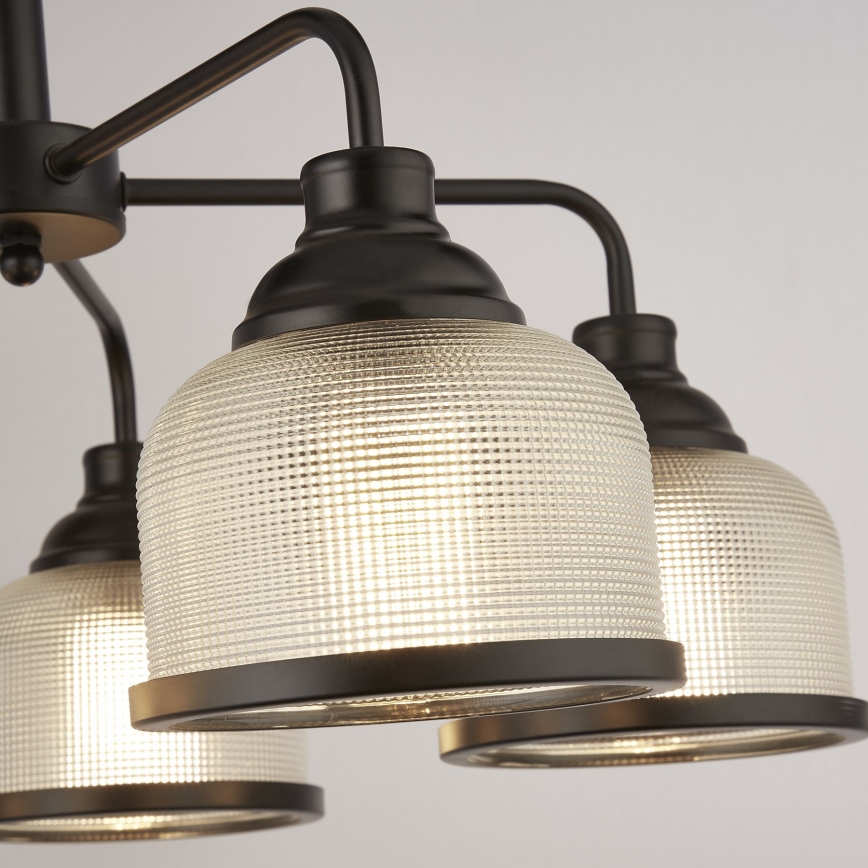 Searchlight - Lampadario a sospensione con catena BISTRO 5xE27/60W/230V nero