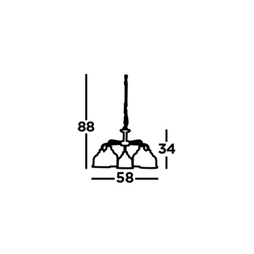 Searchlight - Lampadario a sospensione con catena BISTRO 5xE27/60W/230V cromo lucido
