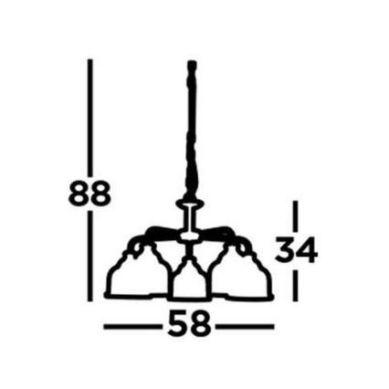 Searchlight - Suspension chaîne BISTRO 5xE27/60W/230V chrome brillant