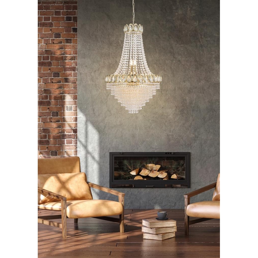 Searchlight - Lampadario a catena LOUIS PHILLIPE 8xE14/60W/230V