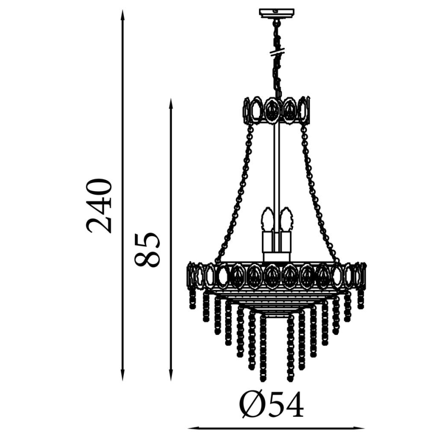 Searchlight - Lampadario a catena LOUIS PHILLIPE 8xE14/60W/230V
