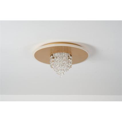 Searchlight - Dimmbare LED-Deckenleuchte DELUGE LED/20W/230V Ø 31,5 cm goldfarben