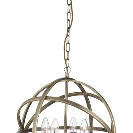 Searchlight - Lampadario a catena ORBIT 4xE14/60W/230V, ottone