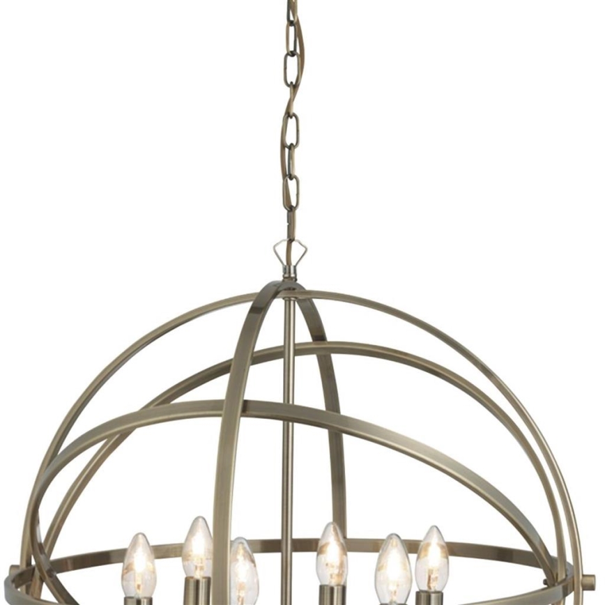 Searchlight - Lampadario a catena ORBIT 6xE14/60W/230V ottone