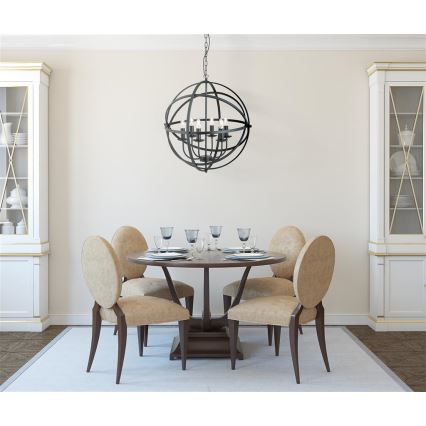 Searchlight - Hängeleuchte an Kette ORBIT 6xE14/60W/230V schwarz