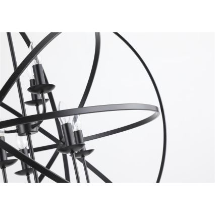 Searchlight - Lampadario a catena ORBIT 8xE14/60W/230V nero