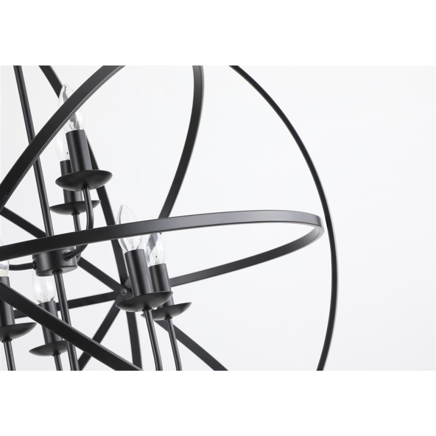 Searchlight - Lampadario a catena ORBIT 8xE14/60W/230V nero