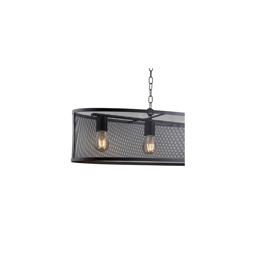 Searchlight - Suspension avec chaîne FISHNET 4xE27/60W/230V noir