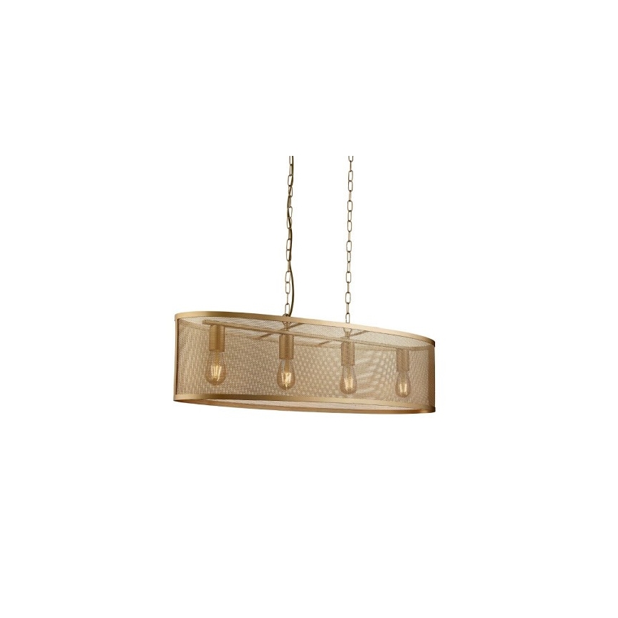 Searchlight - Lampadario a sospensione con catena FISHNET 4xE27/60W/230V oro