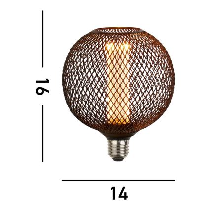 Searchlight - Lampadina decorativa a LED con rete metallica, E27, 4,5 W, 230 V, 2700 K