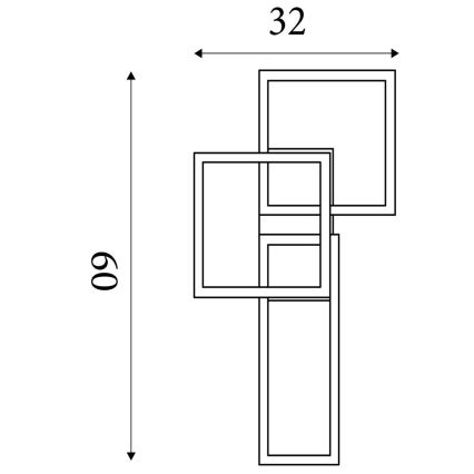 Searchlight - Plafoniera dimmerabile a LED WALL ART II LED/30W/230V 32x60 cm
