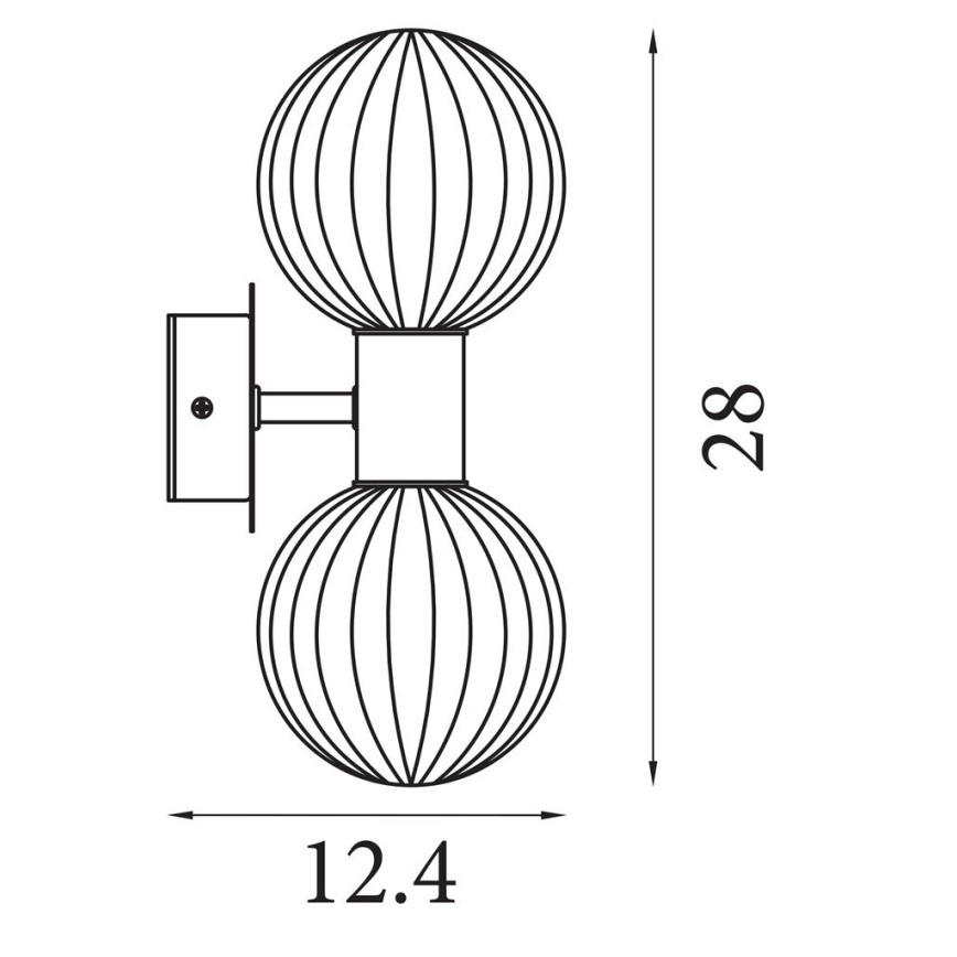 Searchlight - Wandleuchte LUMINSPHERE 2xG9/7W/230V schwarz