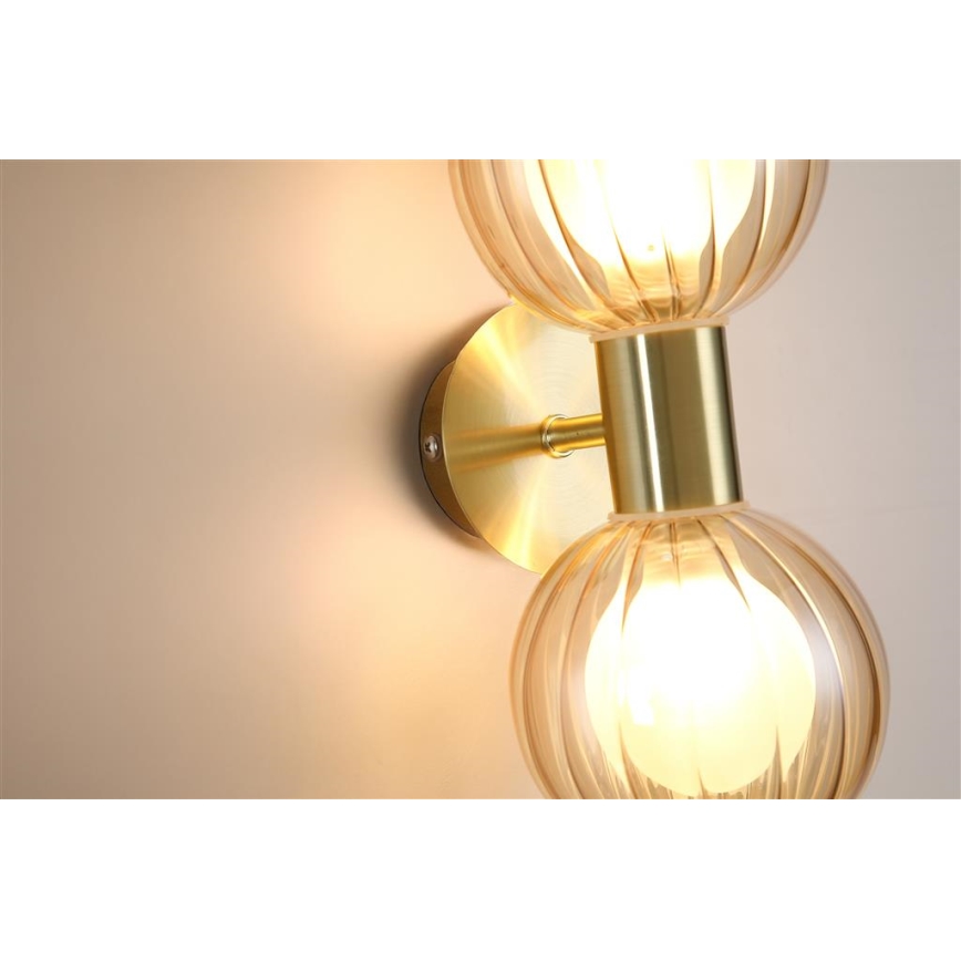 Searchlight - Applique da parete LUMINSPHERE 2xG9/7W/230V ottone