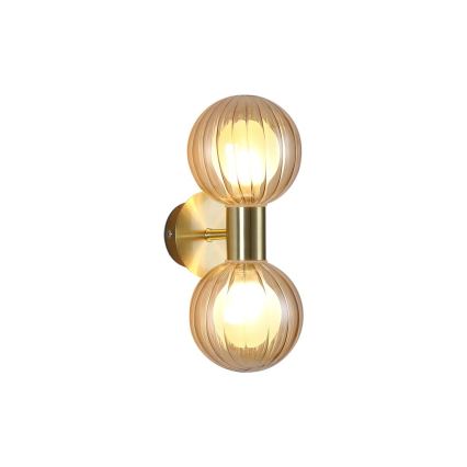 Searchlight - Applique da parete LUMINSPHERE 2xG9/7W/230V ottone