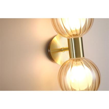 Searchlight - Applique murale LUMINSPHERE 2xG9/7W/230V laiton