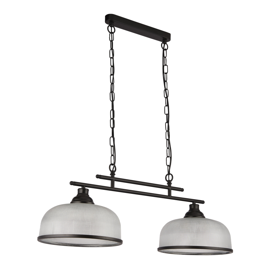 Searchlight - Lampadario a sospensione con catena BISTRO 2xE27/60W/230V nero