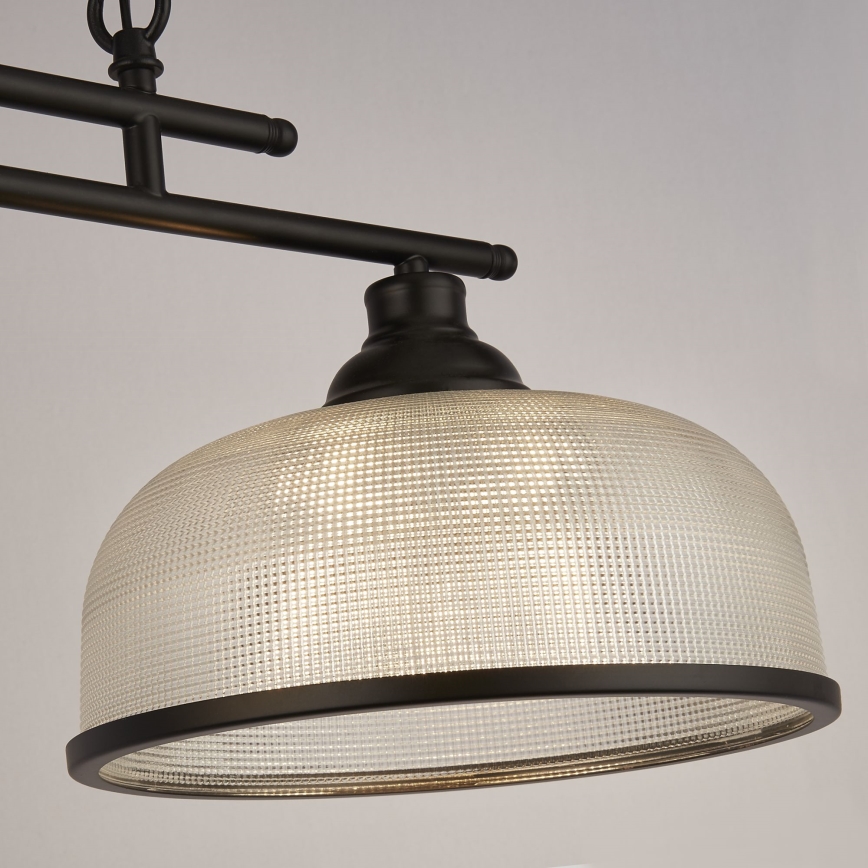 Searchlight - Lampadario a sospensione con catena BISTRO 3xE27/60W/230V nero