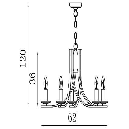 Searchlight - Kronleuchter mit Kette ASCONA 5xE14/60W/230V