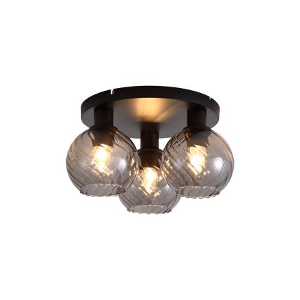 Searchlight - Plafoniera RADIANCE 3xE27/60W/230V Ø 37,5 cm nera